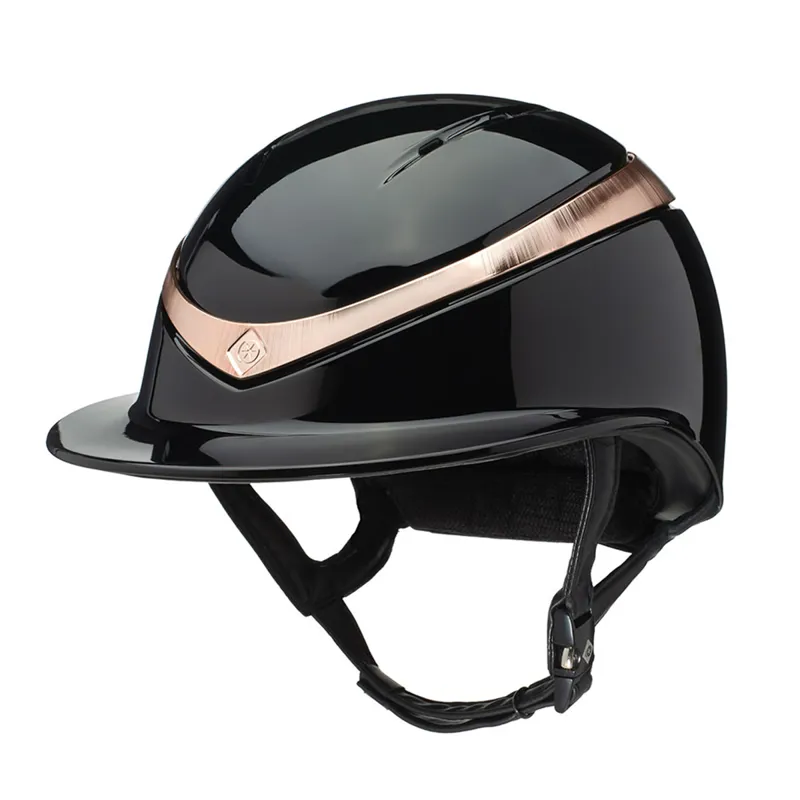 Charles Owen Halo Luxe Gloss Riding Hat - Black/Rose Gold